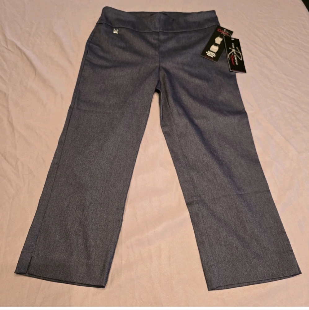 Rekucci Women's Ease into Comfort Fit Capri w/ Tummy Control Indigo Sz 4 NWT
